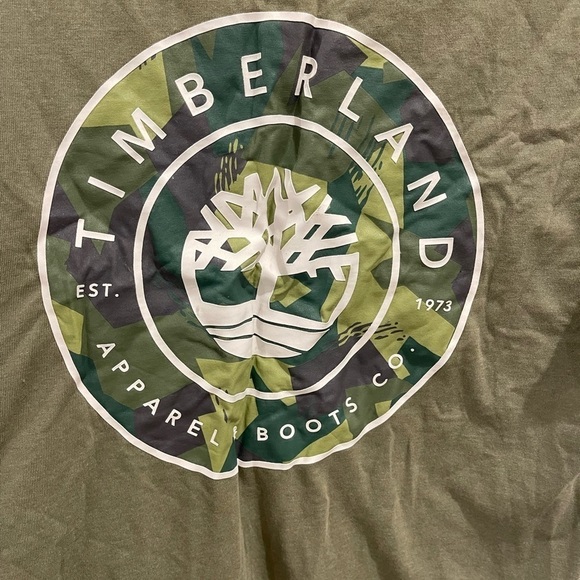Timberland Olive Green Short Sleeve Top Size S/P - Picture 3 of 5